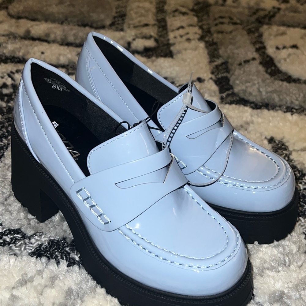 Heeled Penny Loafers Dress Shoes